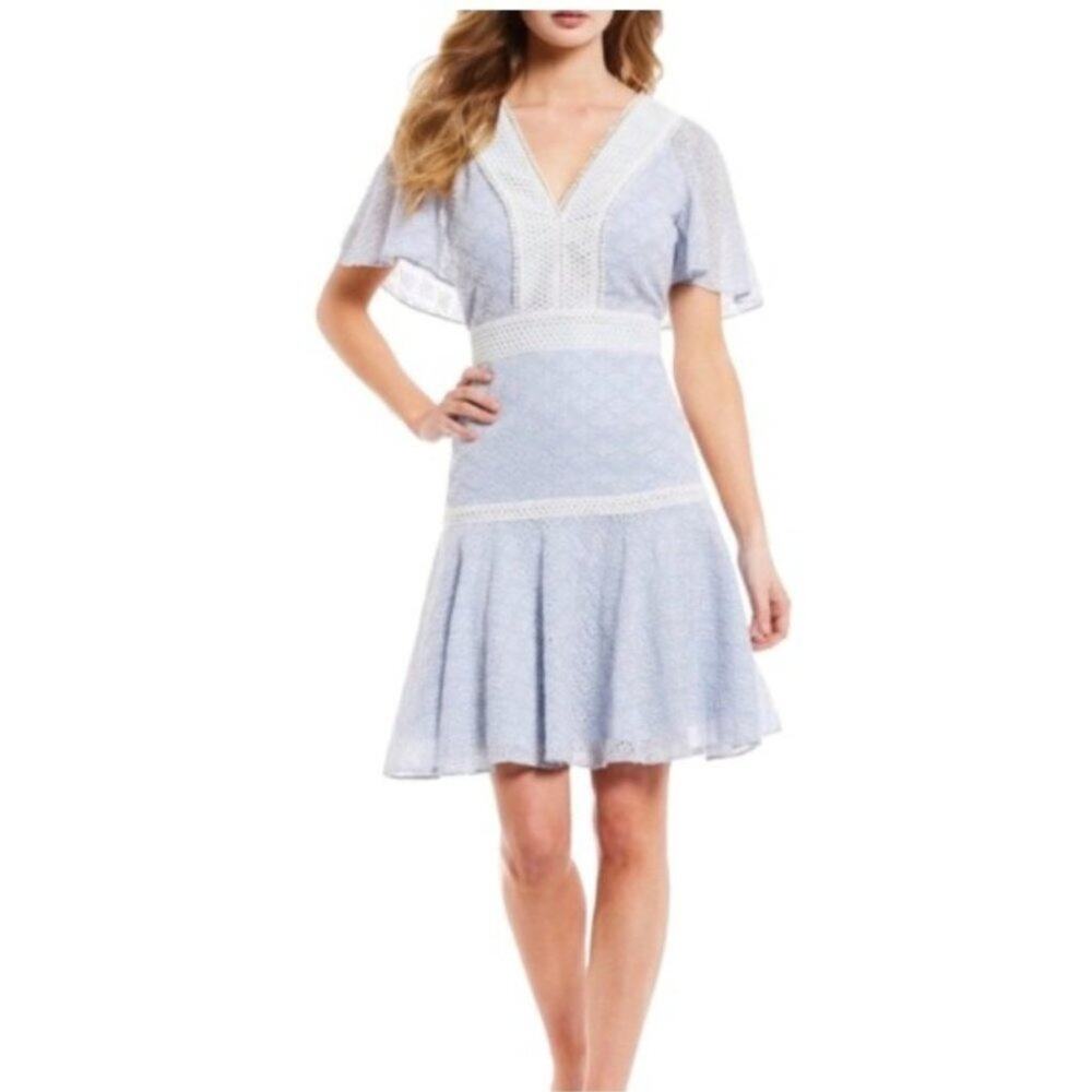 NWOT Gianni Bini Eyelet V-Neck Drop Waist Dress 6